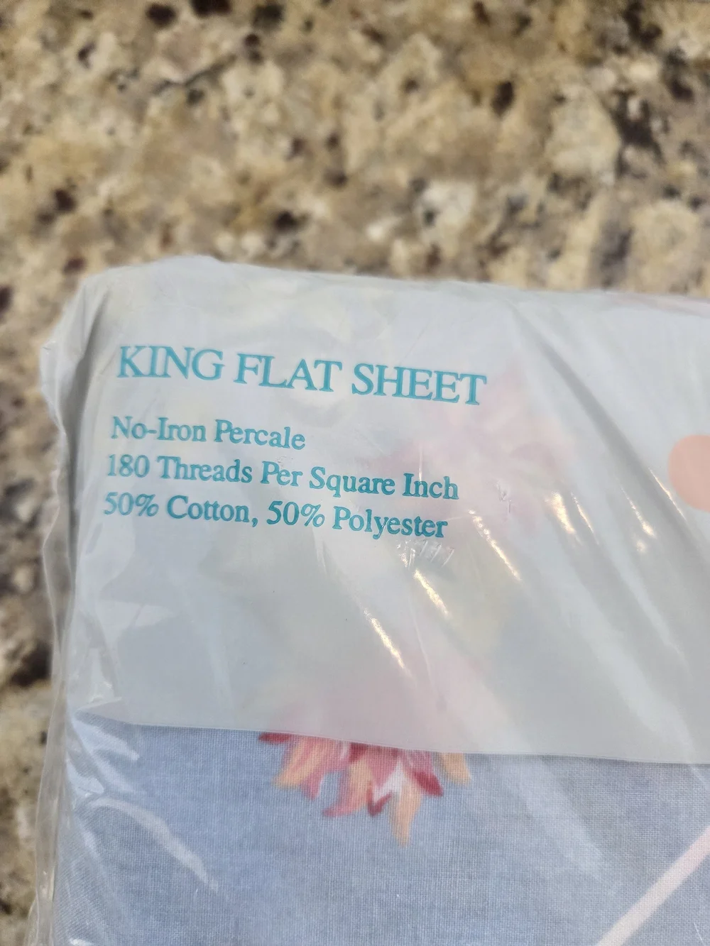 JCPenney Vintage Home Collection King Size Flat Sheet Blue Floral Christina NEW